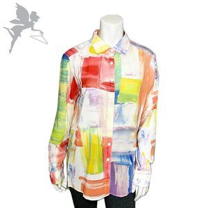 WORTH NEW YORK Abstract watercolour button down